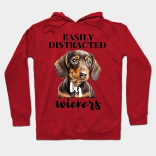 Easily Distracted By Wieners Dachshund Funny Weiner Dog Hoodie